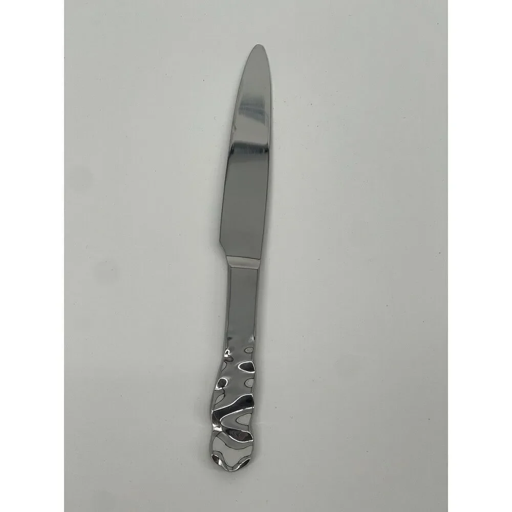 Pottery Barn Japan Stainless Flatware LETTUCE Dinner French Solid Knife 9.25”